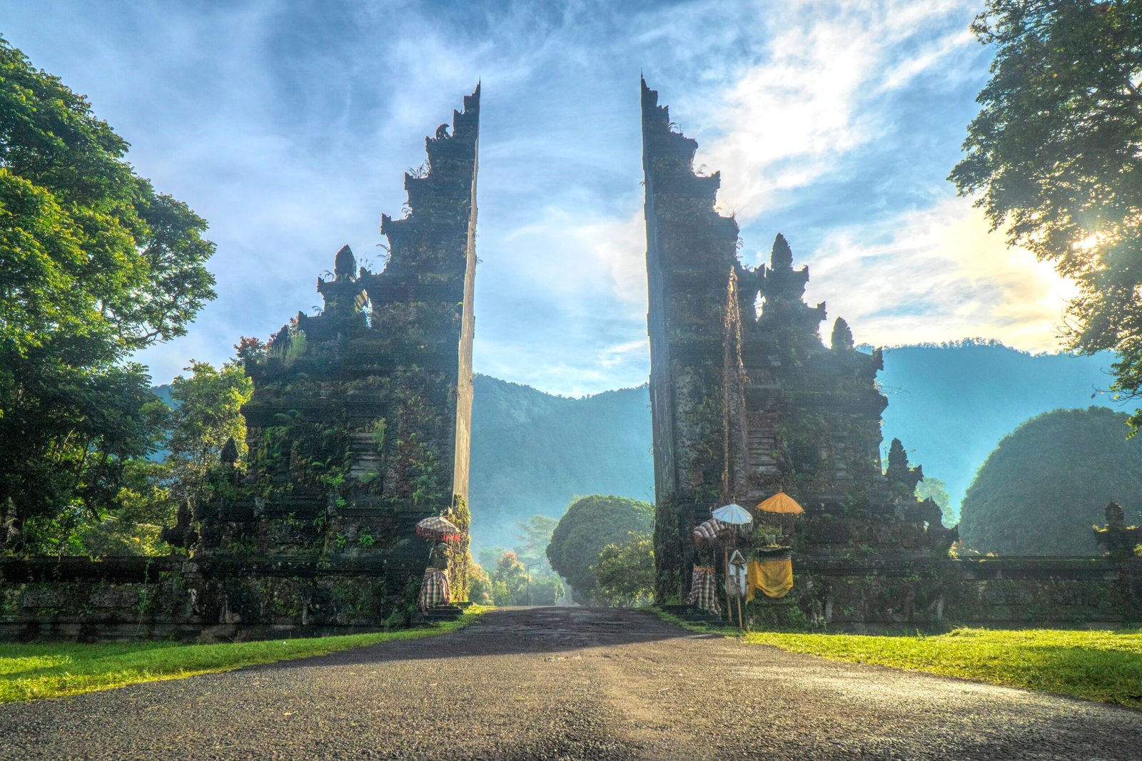 Bali temple and rice terraces